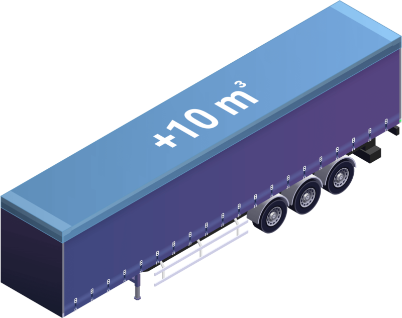 Isometric illustration of a mega semi trailer