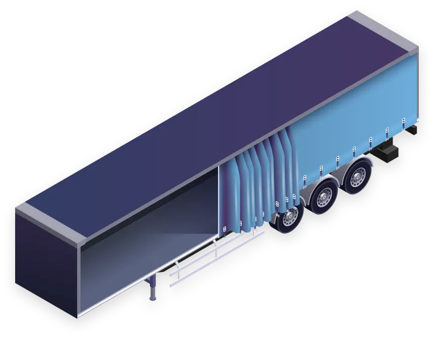 BTR curtainsider semi-trailer illustration